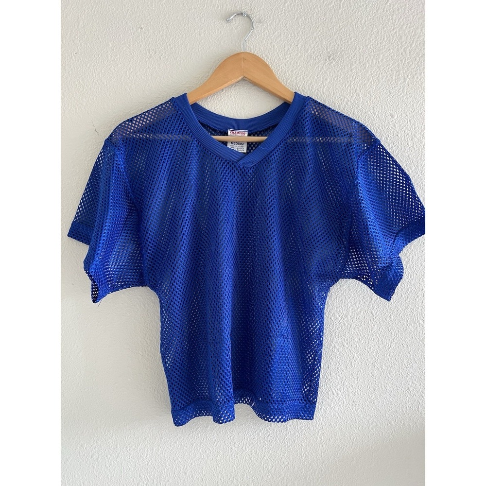 Champro Y2k Vintage Cropped Mesh Top Football Jersey Youth Size M Edgy